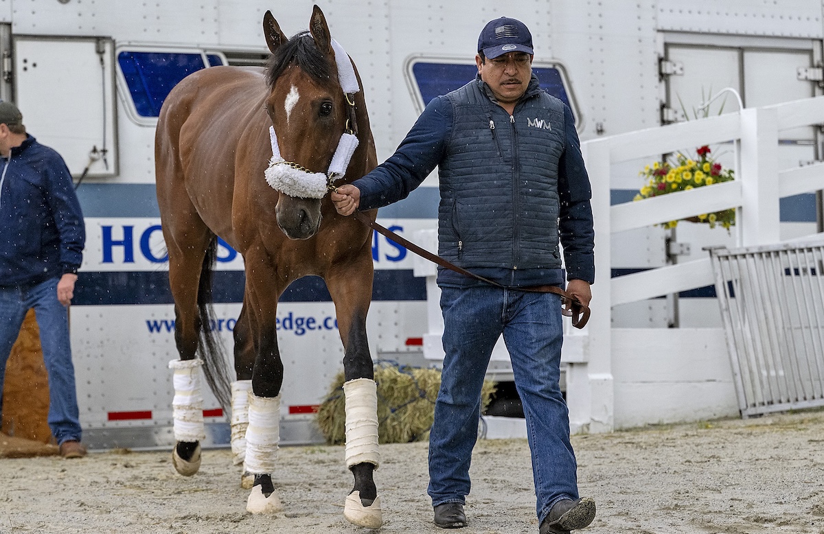 On the premises: Journalism arrives at Pimlico. Photo: Maryland Jockey Club