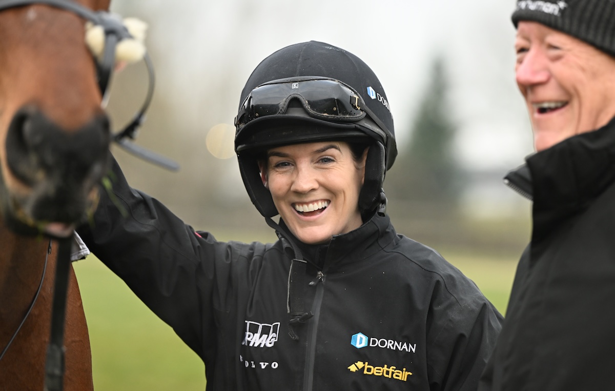 Rachael Blackmore at Cheltenham for morning exercise. Photo: Francesca Altoft / focusonracing.com