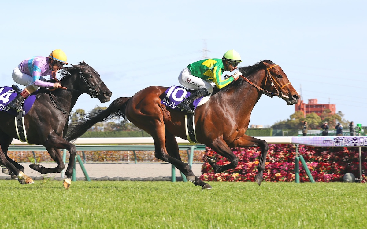 Satono Reve (Joao Moreira) wins G1 Takamatsunomiya Kinen at Chukyo in March. Photo: JRA