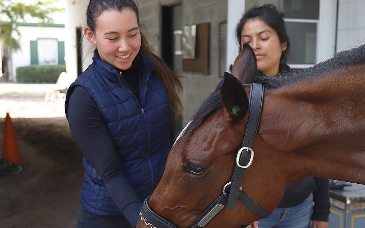 Teenage dreams: Andie Biancone with her 2020 Kentucky Derby runner Sole Volante. Photo: Gwen Davis/Davis Innovation