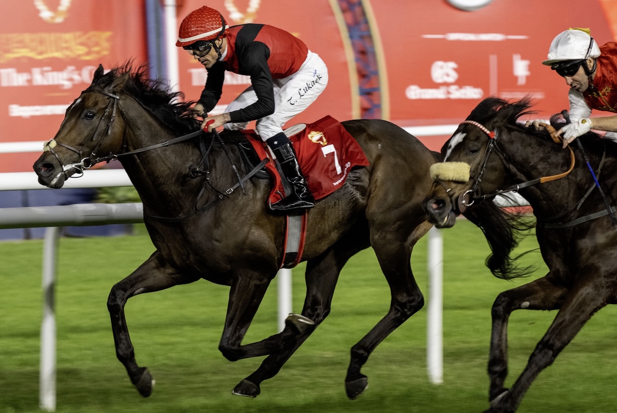 Sovereign Spirit (Tomas Lukasek) beats Zagato in this year’s King’s Cup. Photo: Bahrain Turf Club