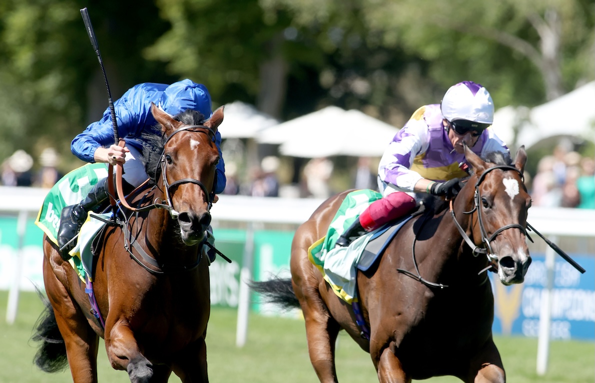 Ray Dawson enjoys G2 success for Godolphin on Mawj (left). Photo: Dan Abraham / focusonracing.com