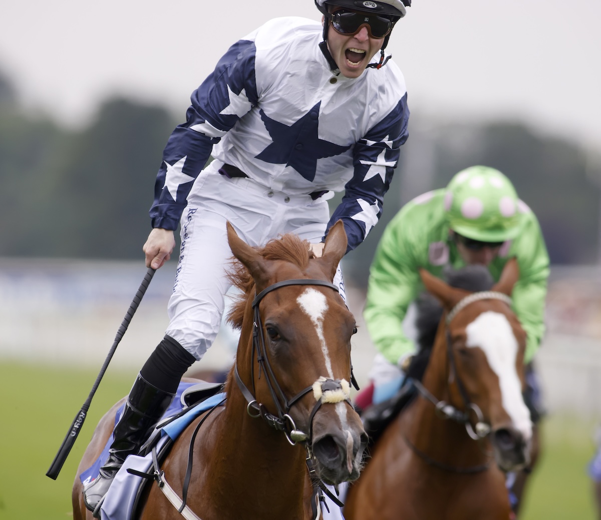 Career highlight: Ray Dawson celebrates winning the G2 Lowther Stakes on Zain Claudette at York in 2021. Photo: Dan Abraham / focusonracing.com