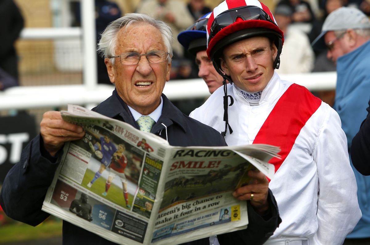 The late Bruce Raymond pictured with world-leading jockey Ryan Moore. Photo: Dan Abraham / focusonracing.com