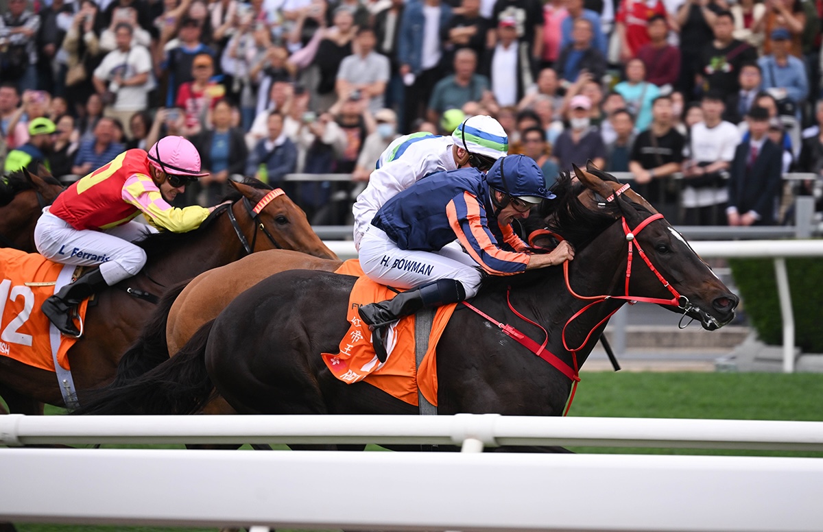 Red Lion lands surprise 90-1 success in G1 Champions Mile at Sha Tin in April. Photo: Hong Kong Jockey Club