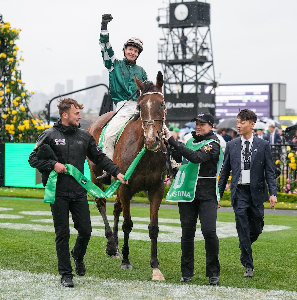 Champion mare: James McDonald triumphant on Via Sistina. Photo: VRC