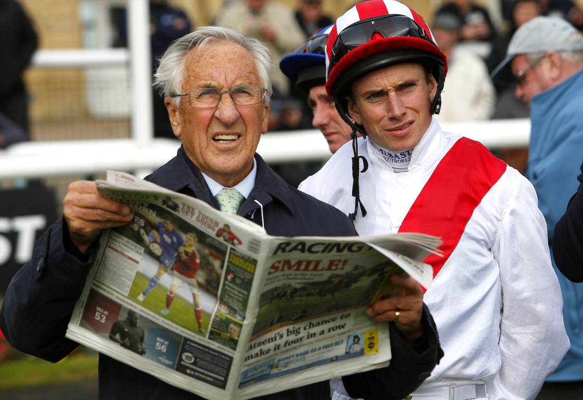 Much admired: the late Bruce Raymond with world #1 jockey Ryan Moore. Photo: Dan Abraham / focusonracing.com