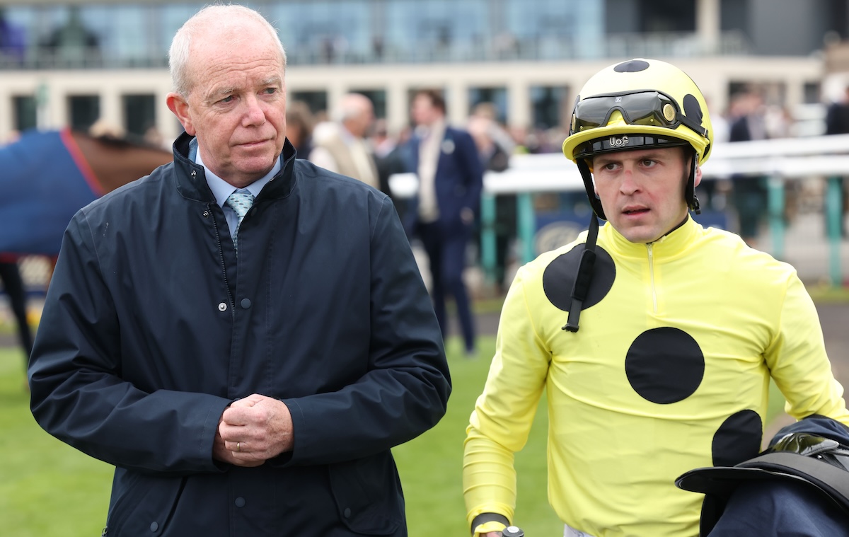 Karl Burke with stable jockey Clifford Lee, who is currently injured. Photo: Dan Abraham / focusonracing.com