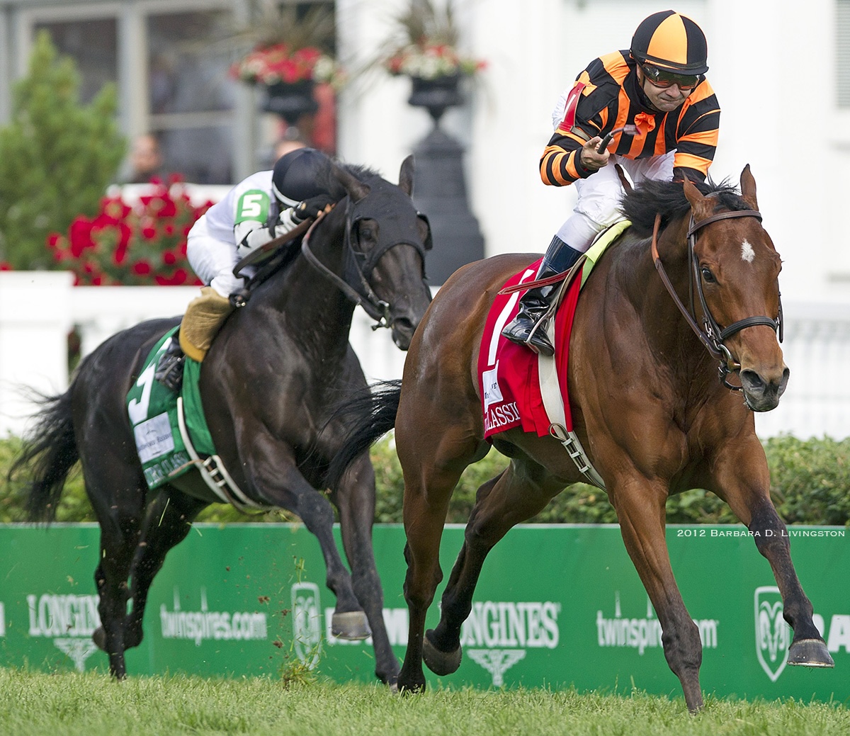 Little Mike takes his show on the road to win the prestigious Woodford Reserve Turf Classic on Derby Day at Churchill Downs. (Barbara Livingston photo)