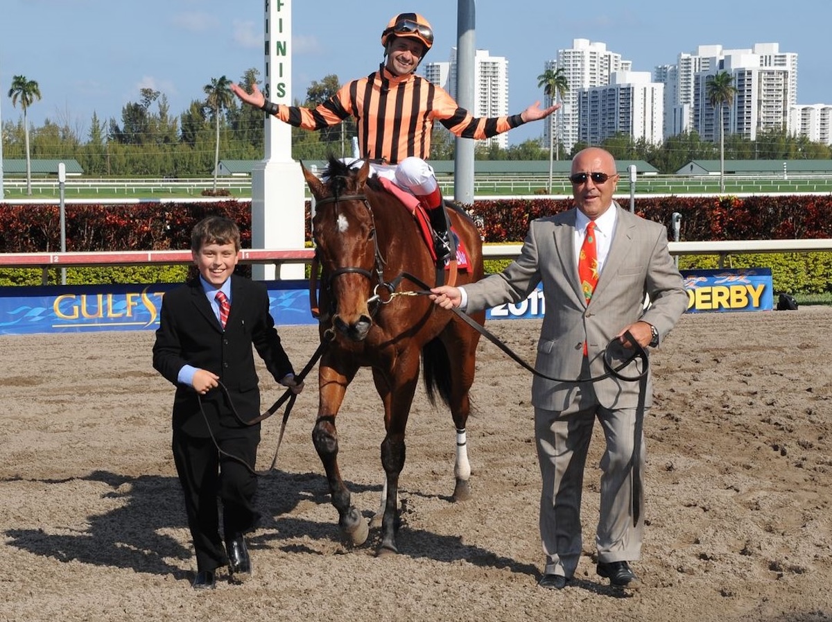 Michael Vaccarreza (left) and his father Carlo lead in Little Mike and Joe Bravo after another Florida score. (Coglianese photo)