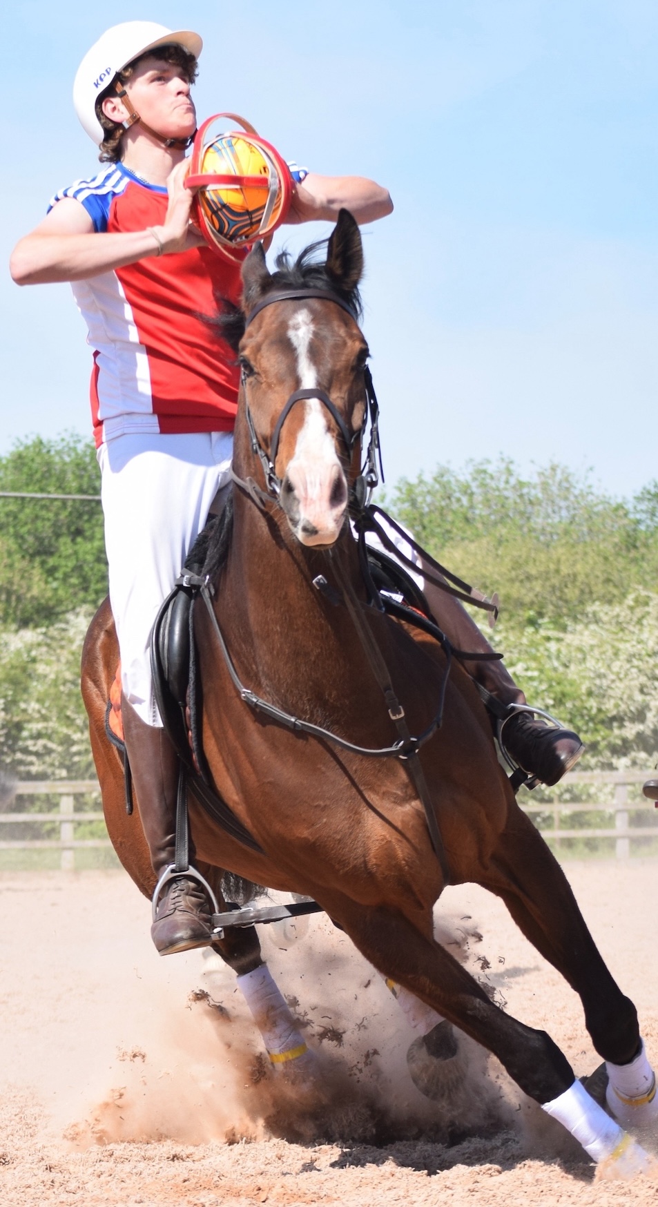Taking aim: Ryan Hagger eyes up a shot. Photo supplied by Lancing Equestrian